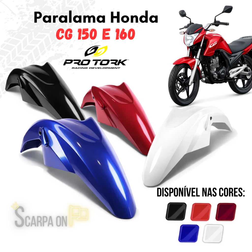 Paralama Dianteiro CG Titan Fan Start 150 160 2014 a 2023 Modelo Original Pro Tork