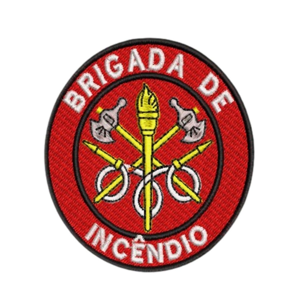 Patch Bordado 8cm x 8cm Colete Jaqueta Brigada de Incêndio Para Costurar, Carrapicho, Termocolante