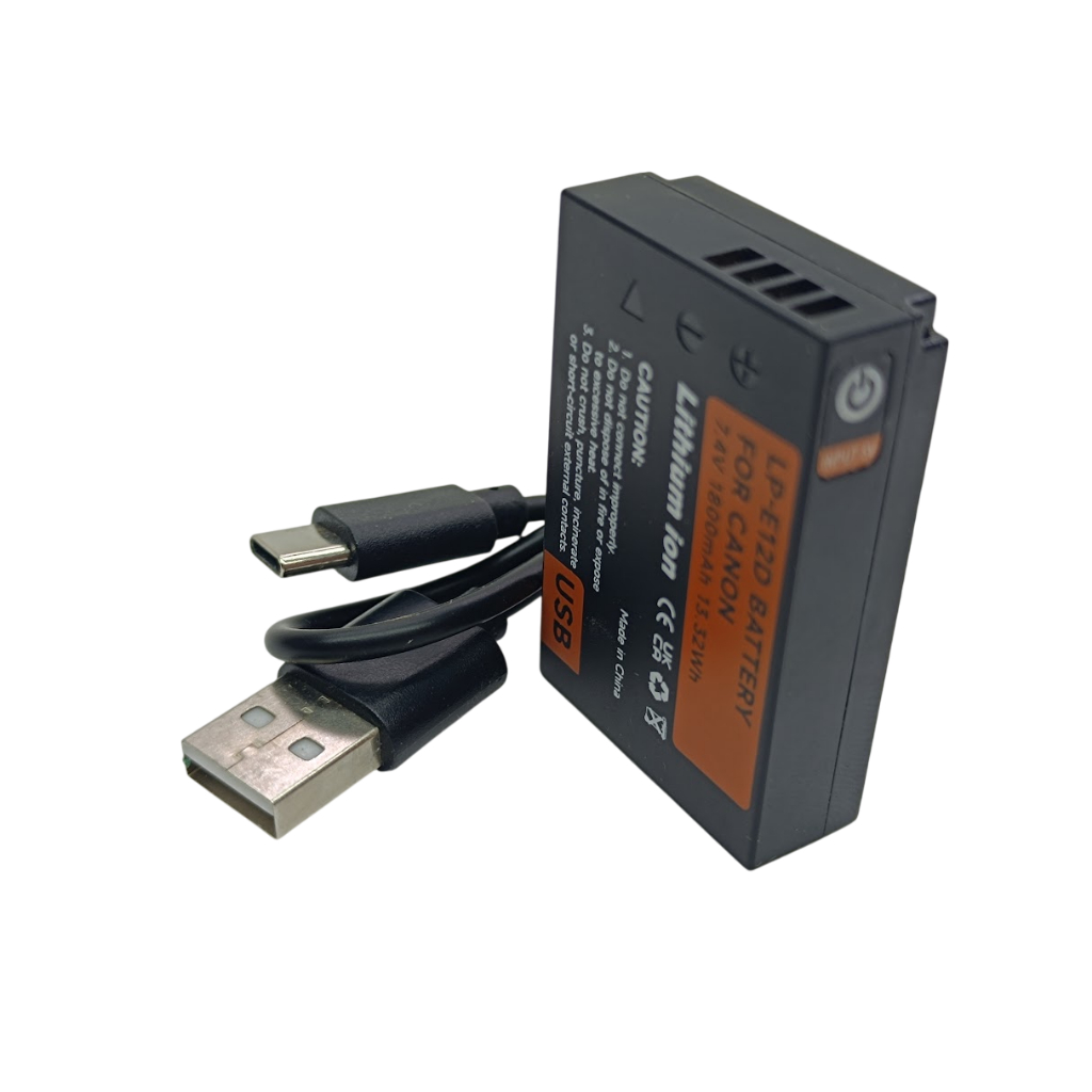 Bateria Lp-e12 USB 1800mAh Para EOS Rebel SL1 EOS 100D EOS Kiss X7 Nova Lp-e12D