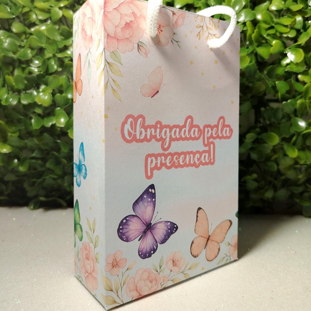 PEGUE E MONTE Sacolinha Jardim Encantado Borboletas Sacola Surpresa Lembrancinha Festa Infantil