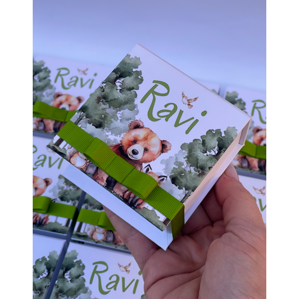 5 Caixinhas de Bençãos Lembrancinha PERSONALIZADA Versículos Orações Aniversário Batizado Maternidade URSINHO MENINO