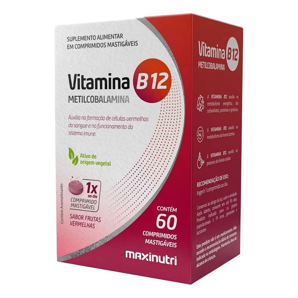 Vitamina B12 60 Cpr Mastigáveis - Maxinutri