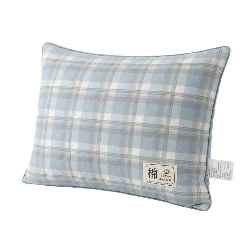 Travesseiro Classic Tartan Azul - Estampa Xadrez com Matelassê