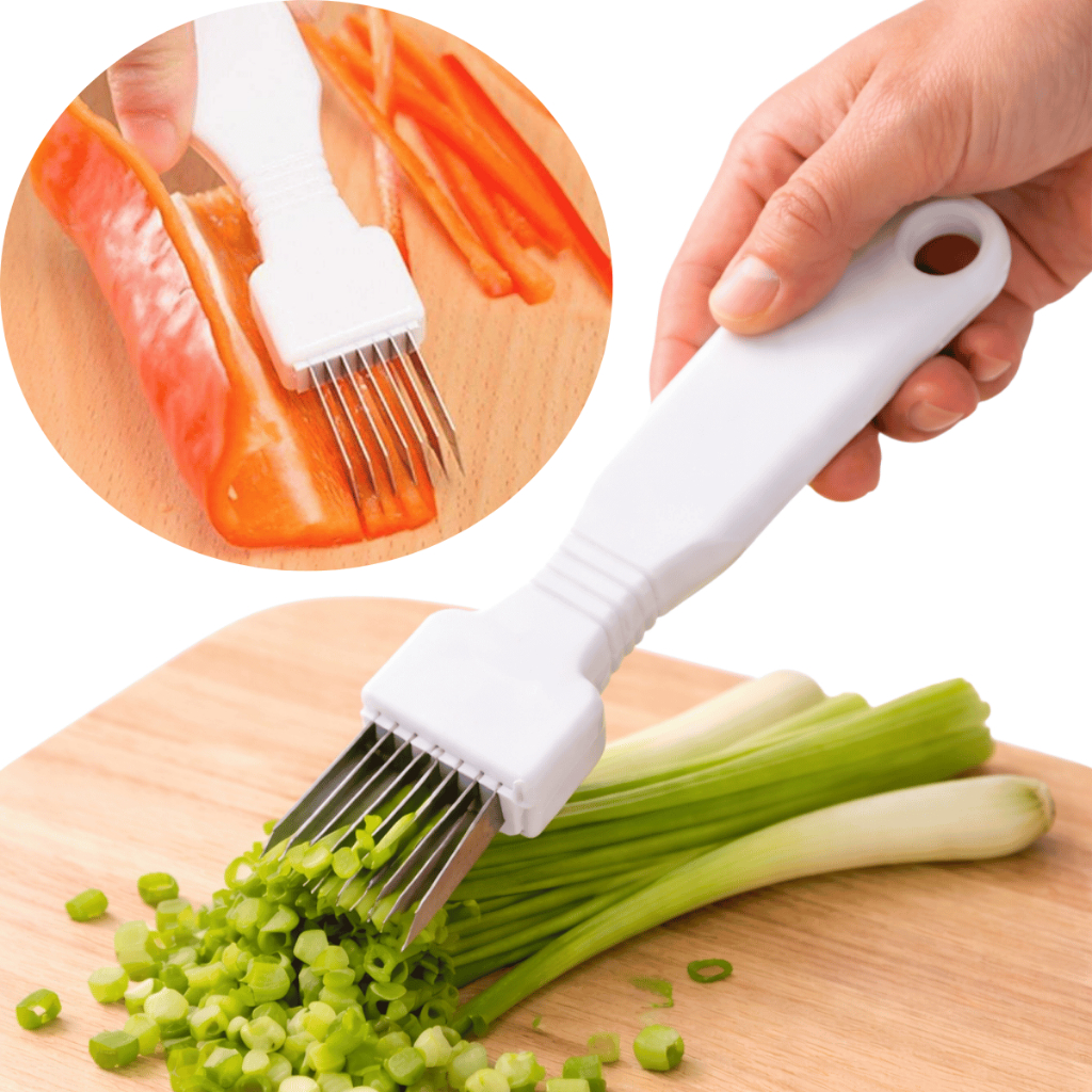 Fatiador Manual 7 Lâminas Cortador Legumes Desfiador Frango Vegetais Tiras Ergonômico Cozinha