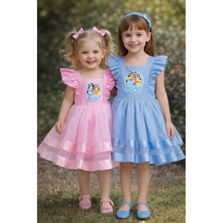 Vestido Infantil romper Festa Blue em Oferta na Shopee