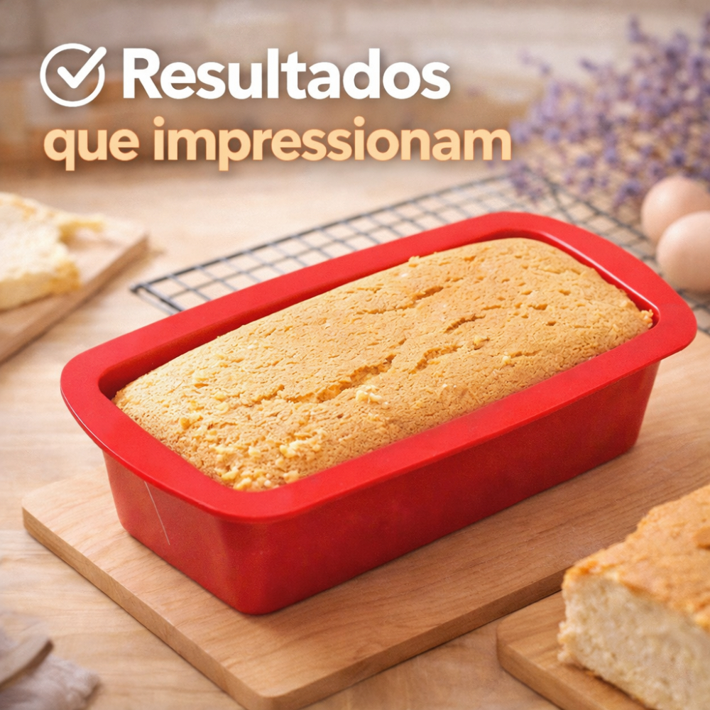 Detalhes do Forma De Silicone Retangular 25x12x7cm Antiaderente Para Assar Pães Bolos Caseiros Multiuso Universal
