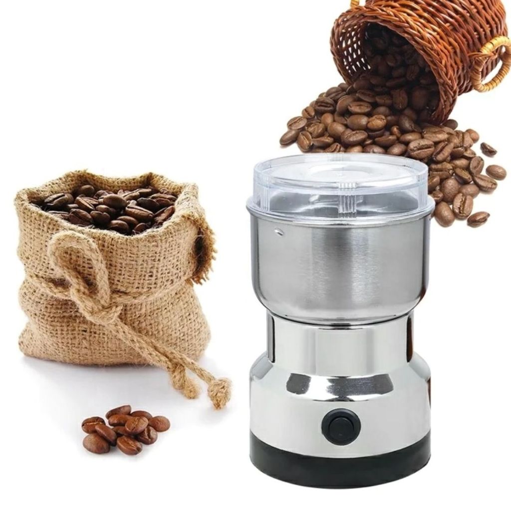 Moedor de Café e Especiarias Multifuncional 110V/220V Elétrico Portátil Inox 4 Lâminas