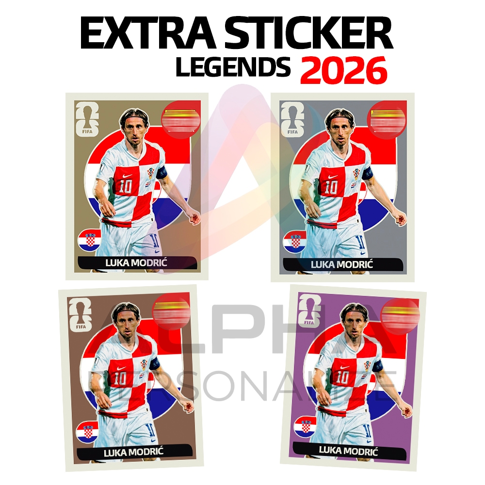 Figurinha Copa do Mundo 2026 Extra Sticker Legend Luka Modric Ouro Prata Bronze Base Exclusivo