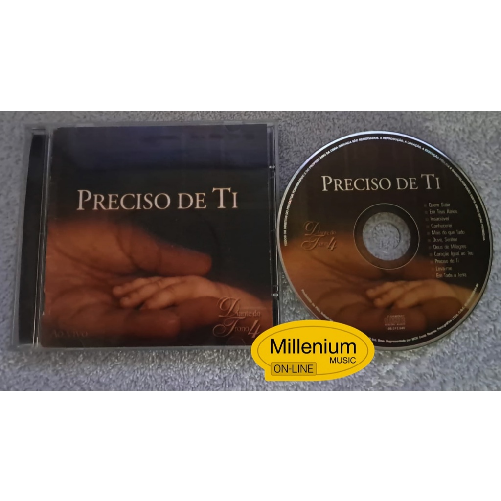 CD Diante Do Trono 4 Preciso De Ti 2001 Original Gravadora Colecionador Ótimo Estado