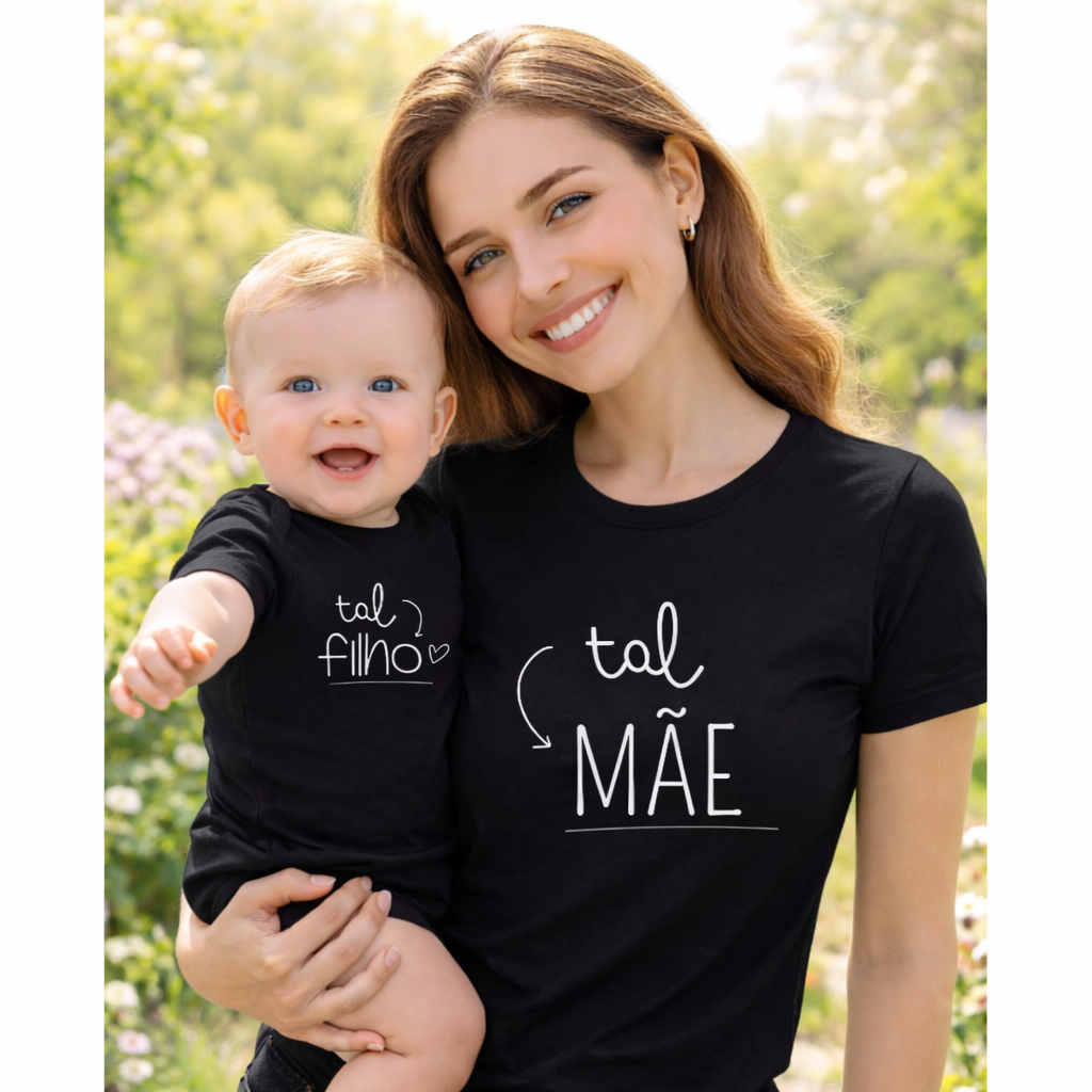 Kit 2 peças - Camisetas Body TAL MÃE, TAL FILHO Dia das Mães - 2 Peças