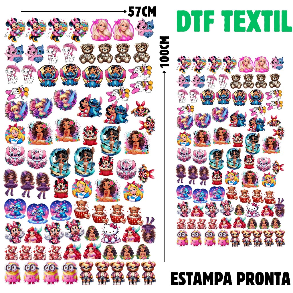 DTF Textil Aplique Termocolante Para Tecidos Estampa Prontas Envio no Mesmo Dia 6060-30