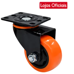 Rodízio Giratório 3 Polegadas 75mm Roda PU Gel Sem Freio Silencioso Vollekz VK-G75
