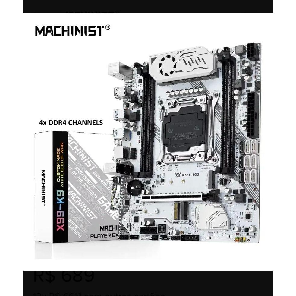 PLACA mãe MACHINIST X99 K9 XEON E5 V3 V4 4x Ddr4 2x Nvme Pwm