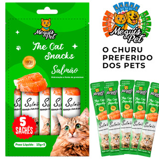 Petisco Churu Snack Cremoso MeguisPet Snack Cremoso p/Gatos Salmão