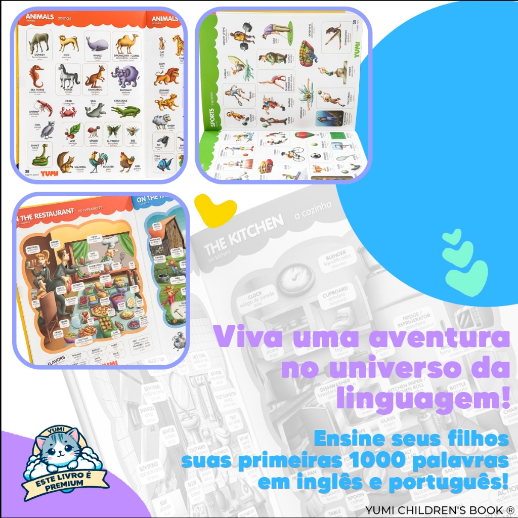 Livro Infantil Minhas Primeiras 1000 Palavras em Inglês Capa Almofadada Premium · foto 2