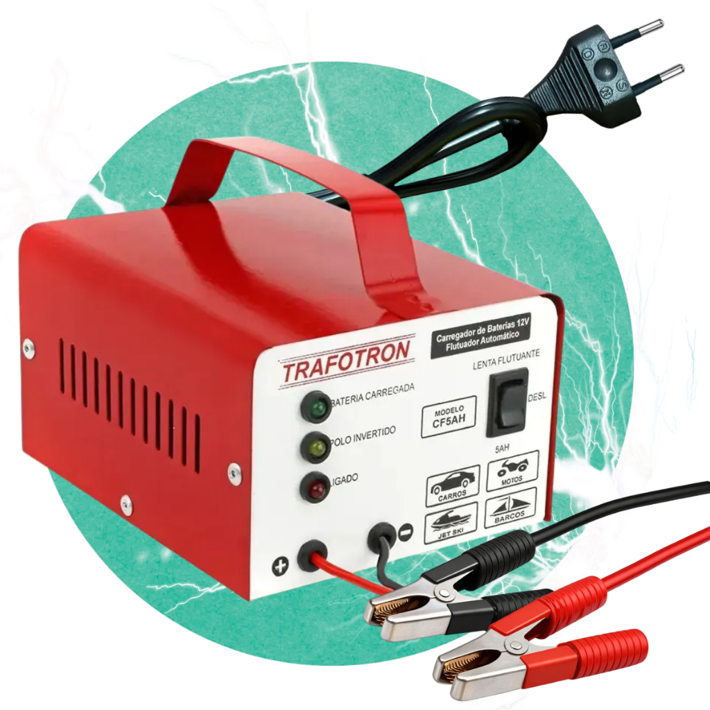 Carregador De Bateria inteligente 12v Carro Moto Barco BIKE CAMINHAO Carga Rapida 5AH LentA 2H POR HORA