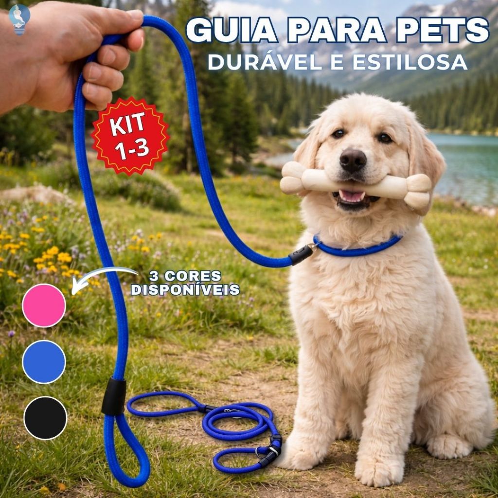 Guia unificada para Cachorro Coleira Ajustável com guia deslizante Alta Resistência