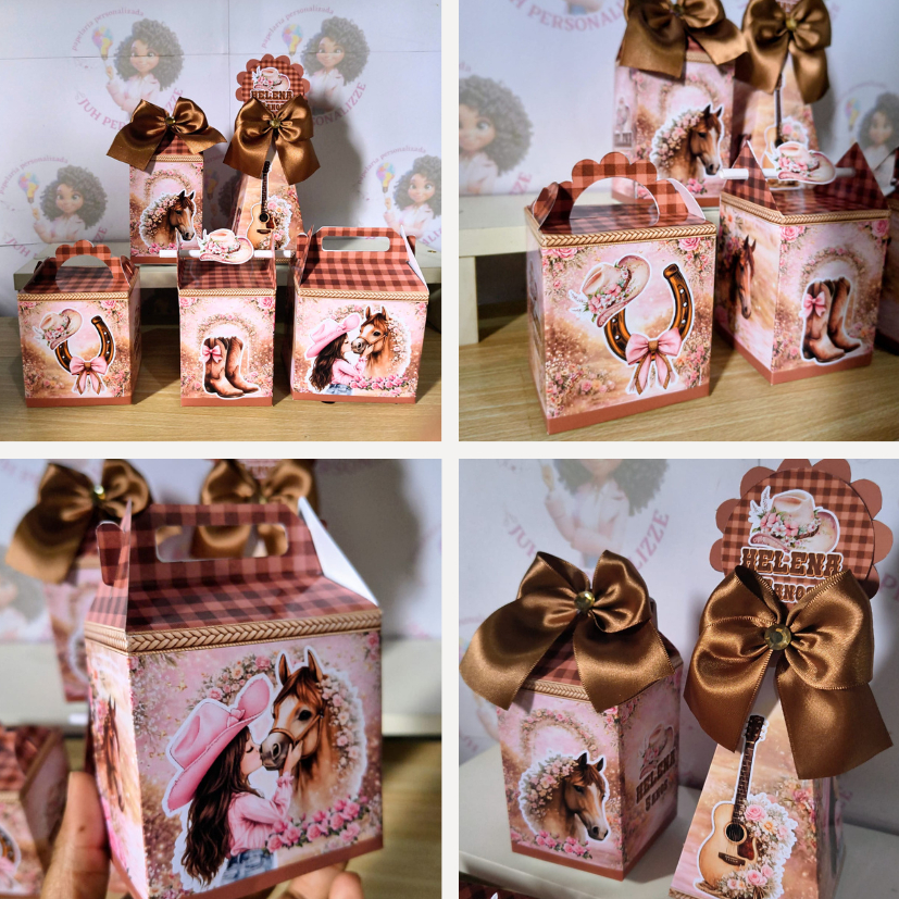 Kit Pegue e Monte Festa Boiadeira Country Cowgirl Personalizados | Lembrancinhas | Festa infantil | Aniversário