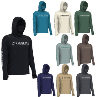 Camiseta De Pesca Mar Negro X-Protection 360° Com Capuz E Buff By Edu Monteiro Com Proteção UV50+