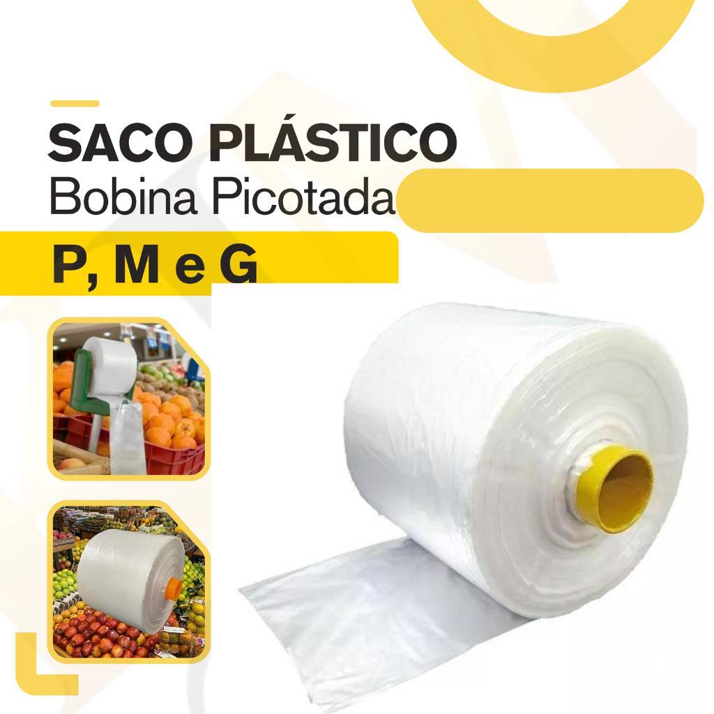 Bobina Saco Plástico Fundo Estrela Picotada Picotado P M G