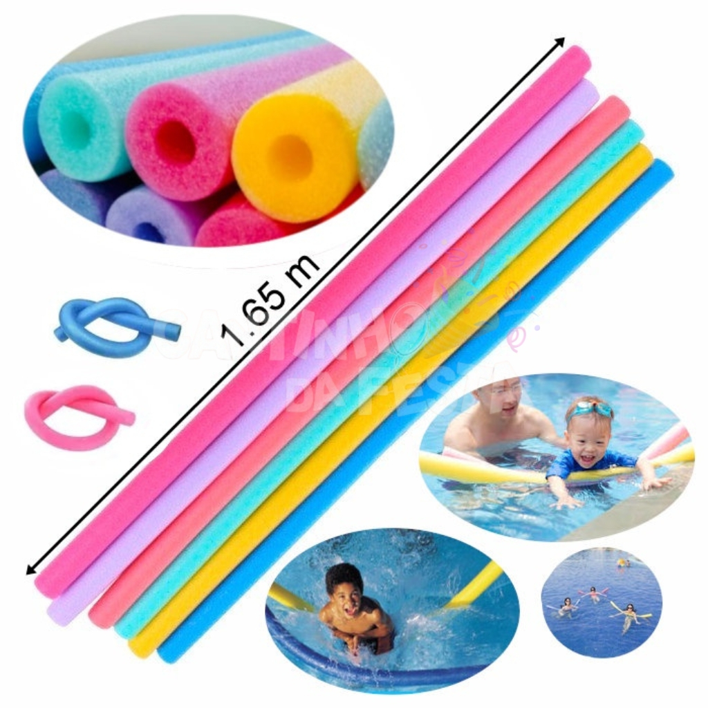 Boia Espaguete Com Furo Flutuador Piscina Natação Hidroginástica Infantil Adulto Lazer