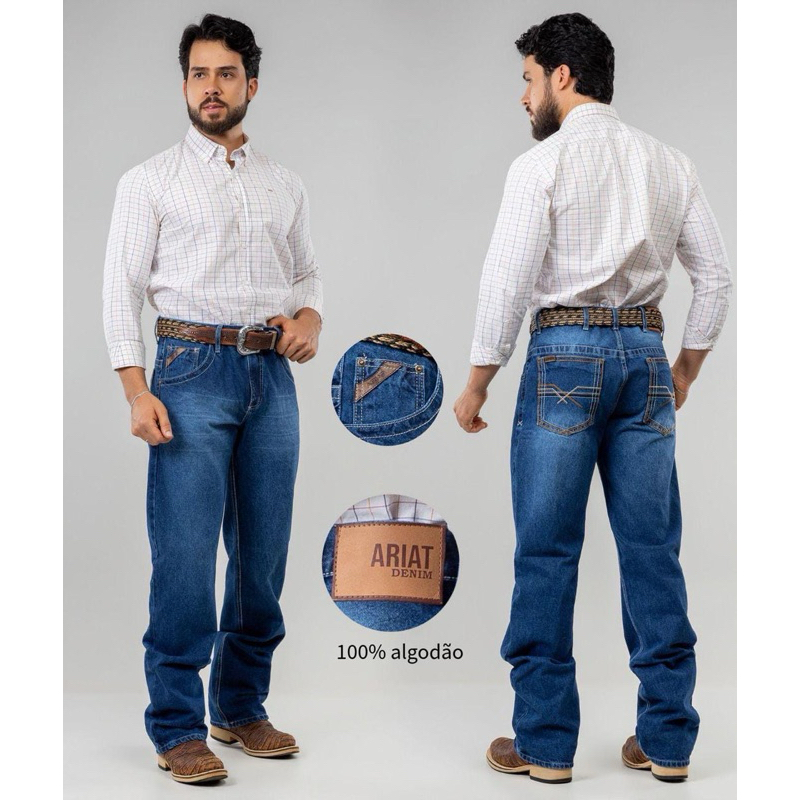 Calça Masculina Country | 98% de algodão | Resistente Corfortavel — imagem 2 de 2