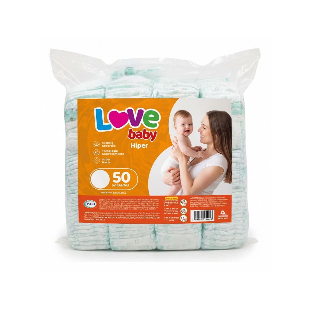Fralda Descartável Shortinho 50 Unidades Love Baby