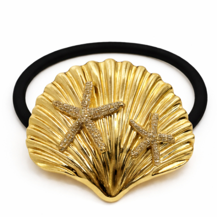 Elásticos de Cabelo Luxo Xuxinha Concha Estrela do Mar Dourada e Prateada - acessórios femininos