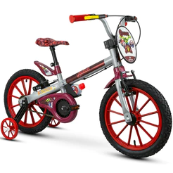 Bicicleta Infantil Aro 16 Freio V-Brake1 Marcha Cestinha/ou Placa Temática Nathor C/ Rodinha