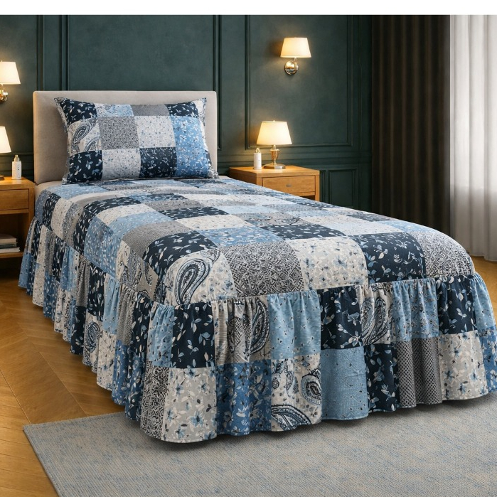 Kit Colcha Solteiro com Babado Toque de Algodão aveludado toque Macio Super *Oferta em Oferta na Shopee