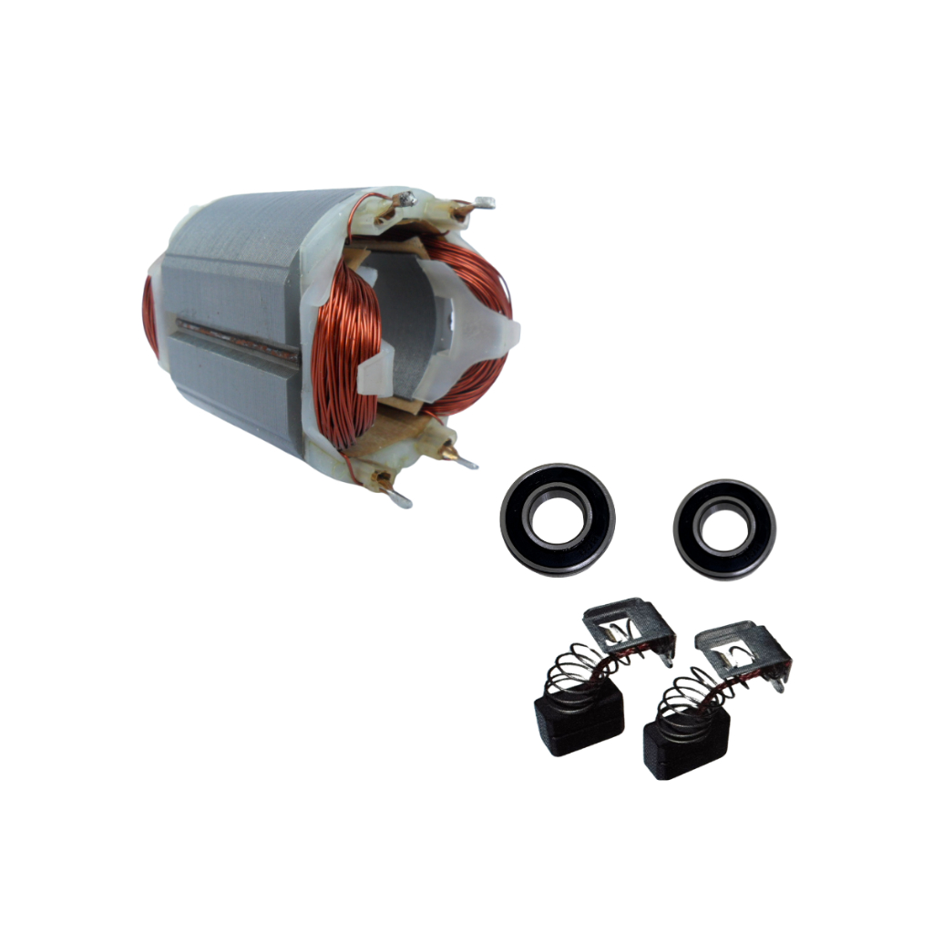 Bobina GKS 7.1/4" 3601E46 220V com Rolamentos do Induzido e Escovas Carvão Compatível Serra Circular