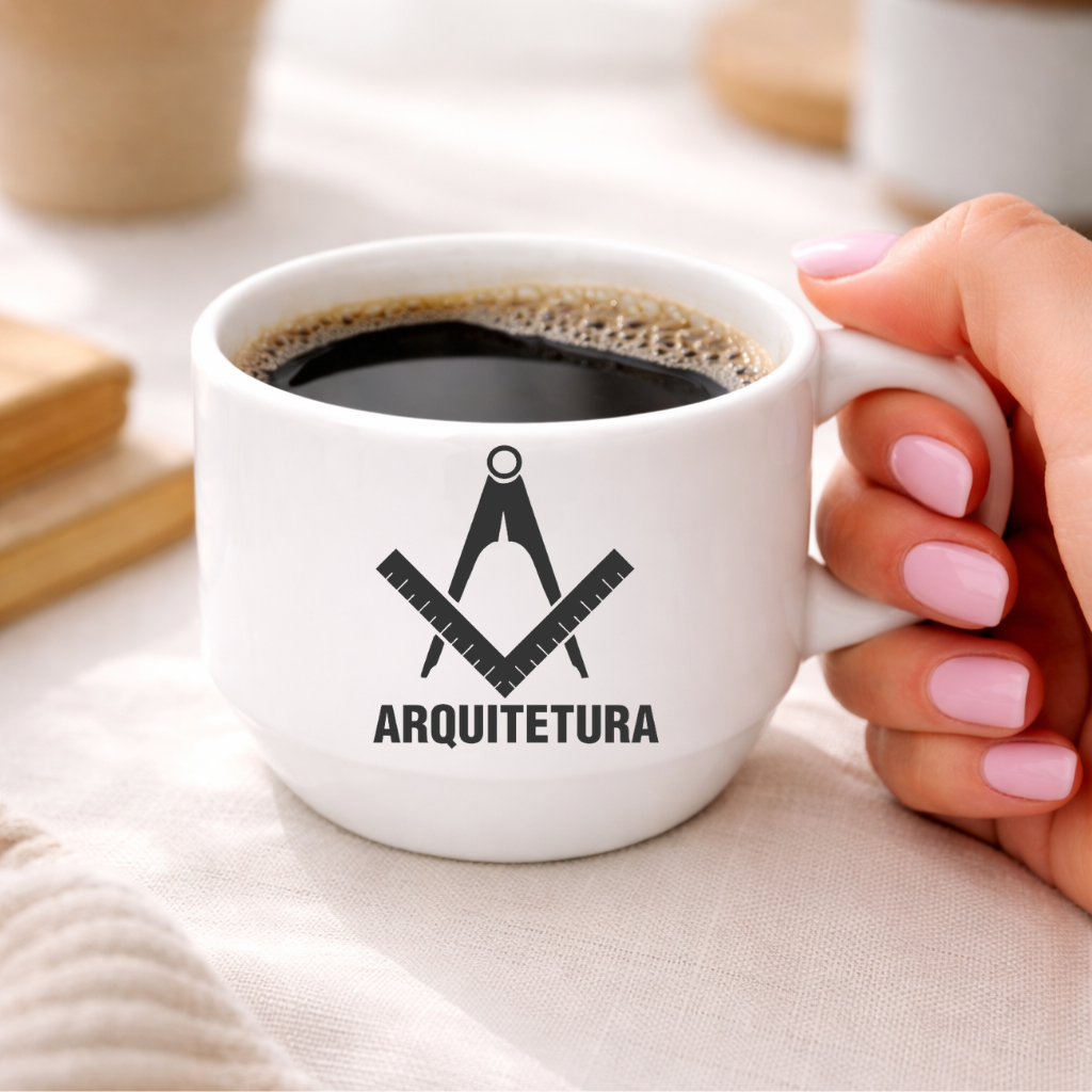 Xícara Personalizada de Arquitetura | Presente Criativo Xícara Exclusiva Vários Modelos l Porcelana