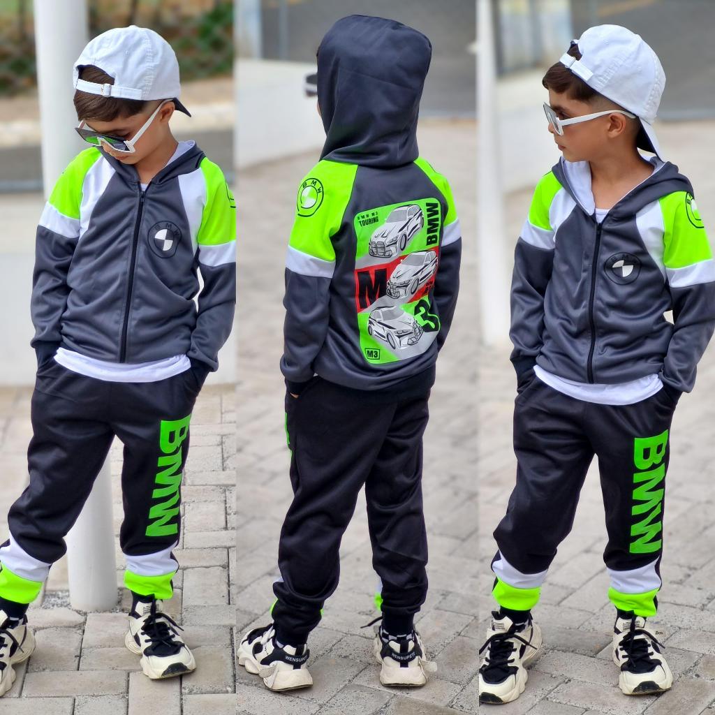 Conjunto Infantil Menino Estilo Heroi Aranha Casaco Capuz e Calça Moletinho Agasalho Inverno 4 ao 12