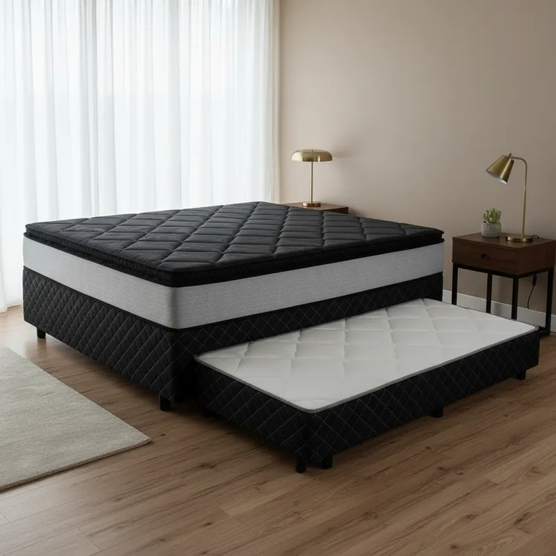 Box com Colchão Molas Ensacadas Pillow Top UmaFlex Vitta + Auxiliar Espuma D28 Positanno Casal 138cm
