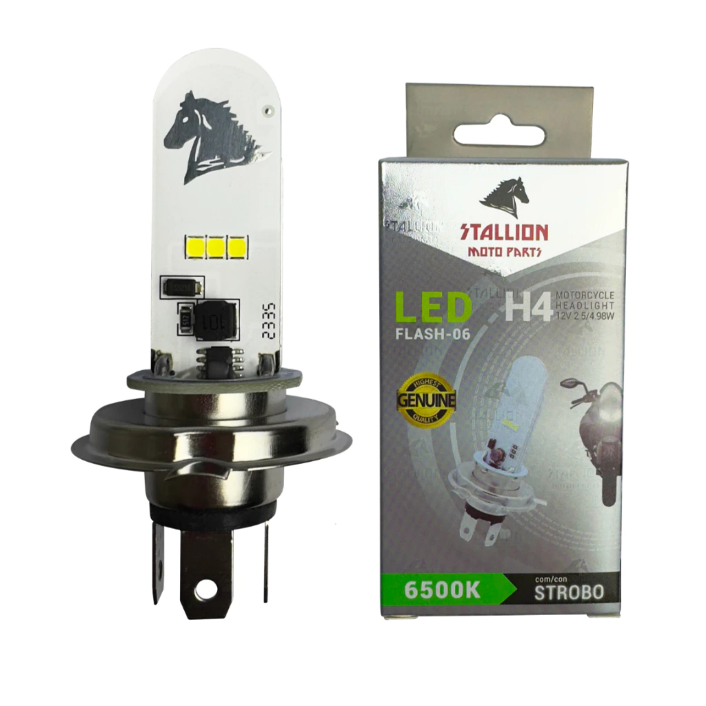 Lâmpada Strobo Led H4 6500k Pisca Pisca Moto Forte Stallion Cavalinho