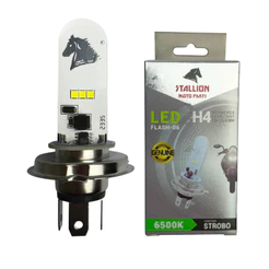 Lâmpada Strobo Led H4 6500k Pisca Pisca Moto Forte Stallion Cavalinho