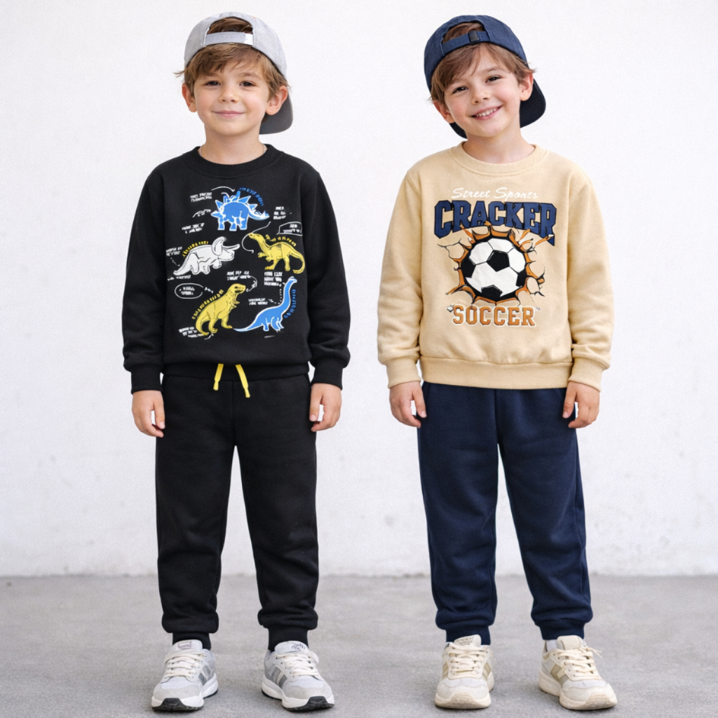 Kit Sortido Peças de Roupas Masculino Infantil Inverno – blusas casacos + calças de 1 ao 8 – Lote Sortidos