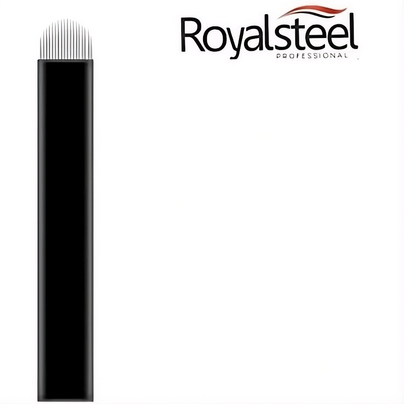 Kit com 10 lâminas para Tebori 16U Flex 0.18mm Micropigmentação Sobrancelha - Royal Steel