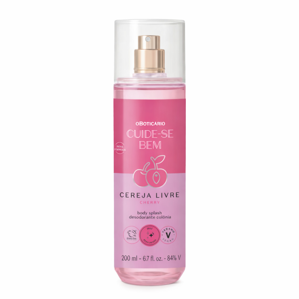 Body Splash Desodorante Colônia Cuide-se Bem Cereja Livre O Boticário 200ml