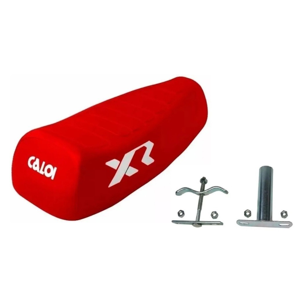 BANCO XR Caloi VERMELHO Reforçado para Bicicleta com Kit Presilhas