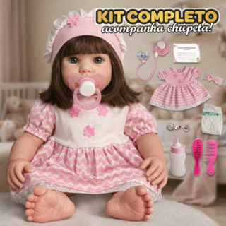 Boneca Bebe Reborn Realista Silicone Bela Bambina Enxoval Completo em Oferta na Shopee