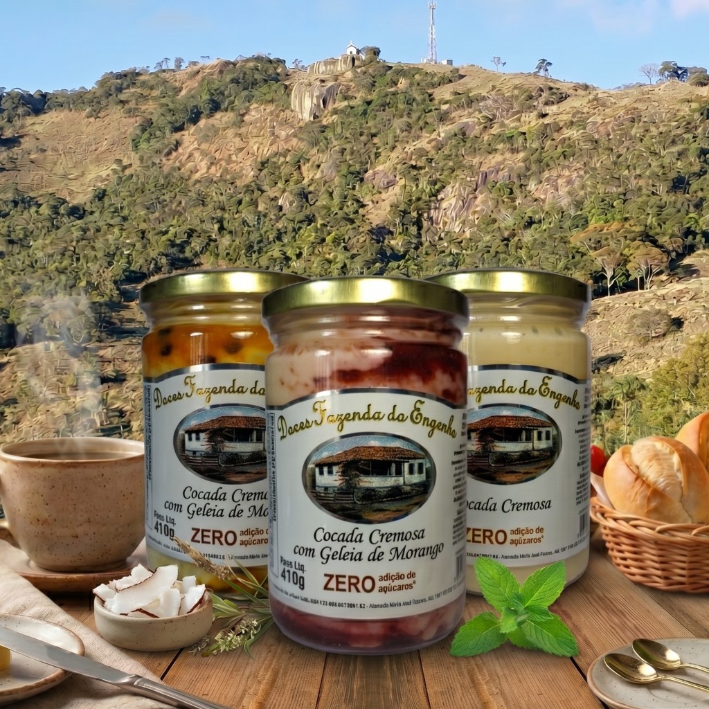 Cocada Cremosa Fazenda do Engenho Zero Açúcar Pote 410g - Vários Sabores