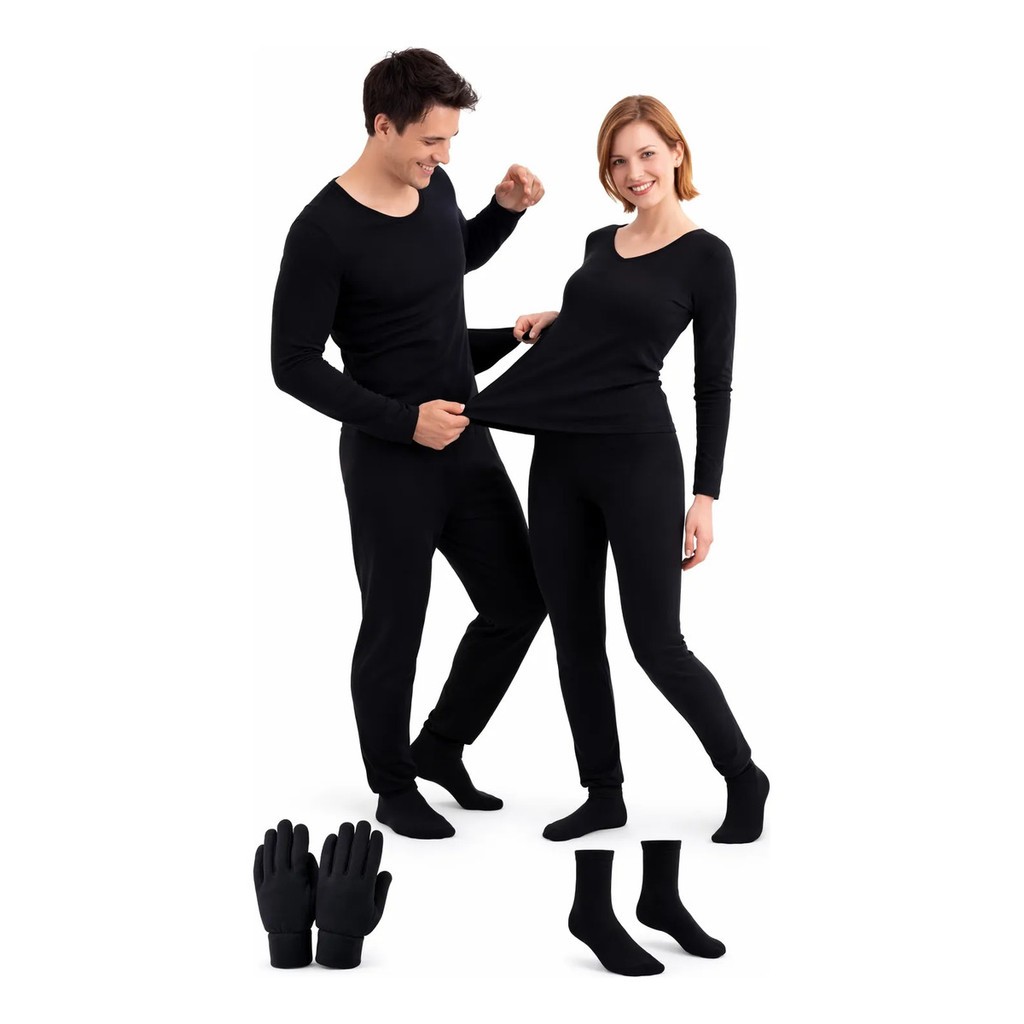Roupa Térmica Fitness Academia Pilates Yoga Gestante Blusa MEIA E LUVA SEGUNDA PELE CONJUNTO CAMISA E LEGGING PELUCIADO