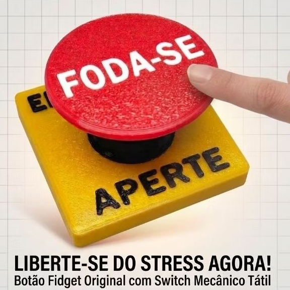 Botão Foda-se Divertido Anti-Stress Brinquedo para Aliviar Stress Fidget Toy com Switch mecânico Botão de Emergência em Oferta na Shopee