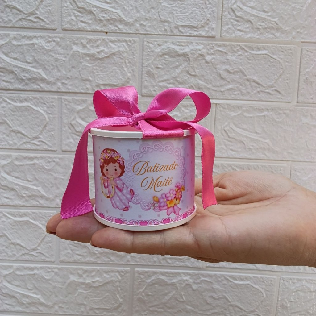 Kit Tubolata Rosa Batizado Personalizada Lembrancinhas /chá de bebê/ revelação/ batizado/ maternidade/ aniversário 5x6