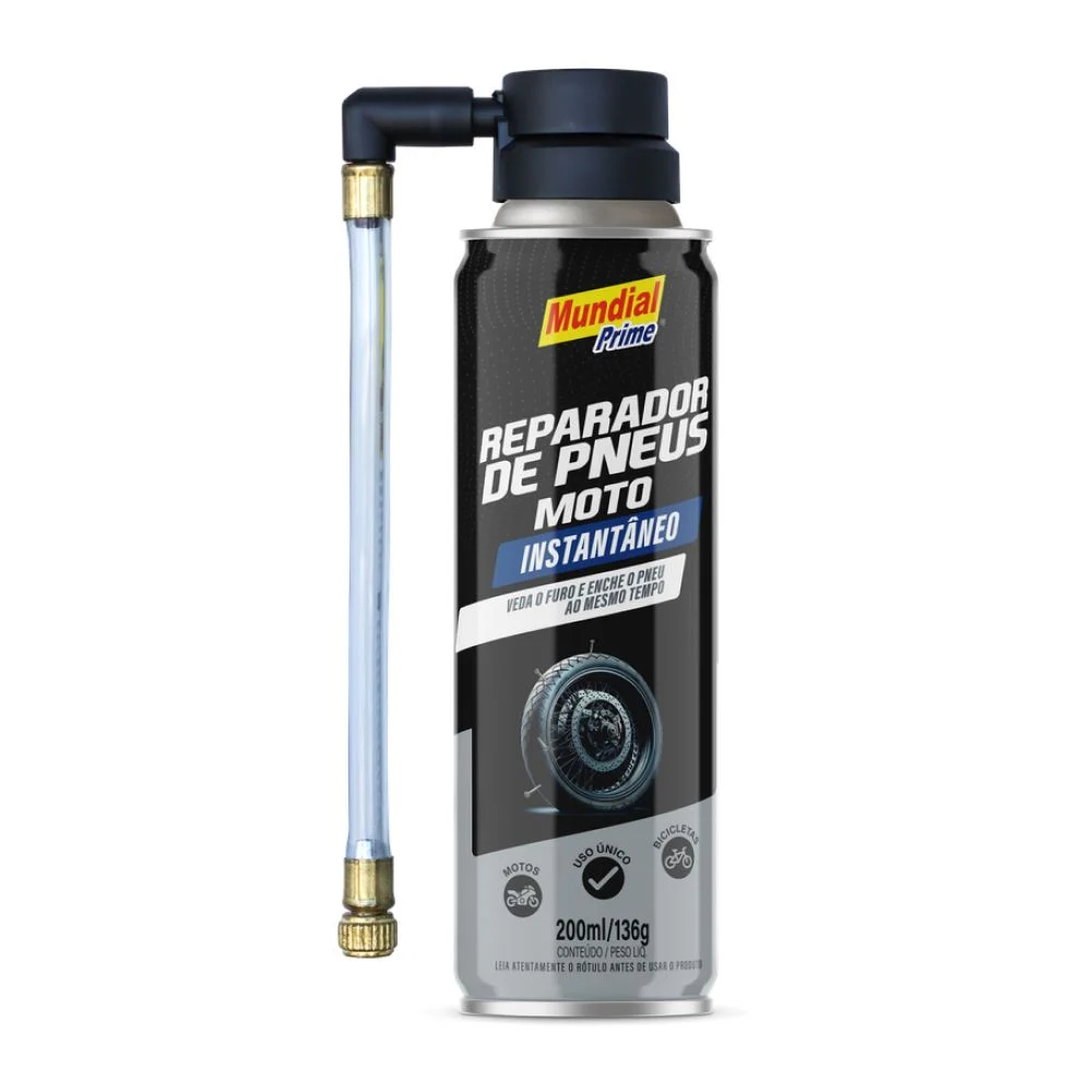 Reparador de Pneus 175ml – Solução Instantânea para Furos e Vazamentos em Pneus de Motos Bike