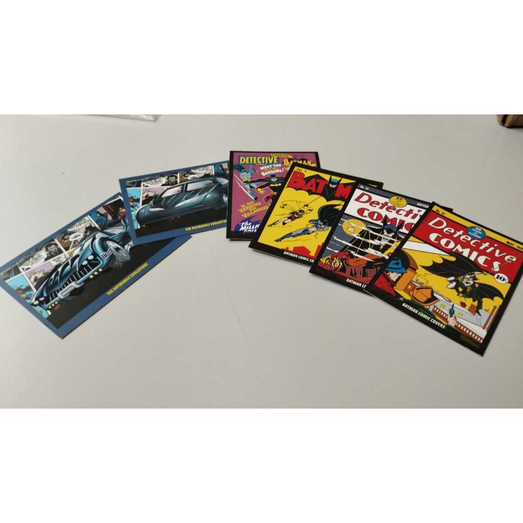 PANINI LOTE 06 CARDS BATMAN ANNIVERSARY 80 ANOS COLECIONISMO FIGURINHAS
