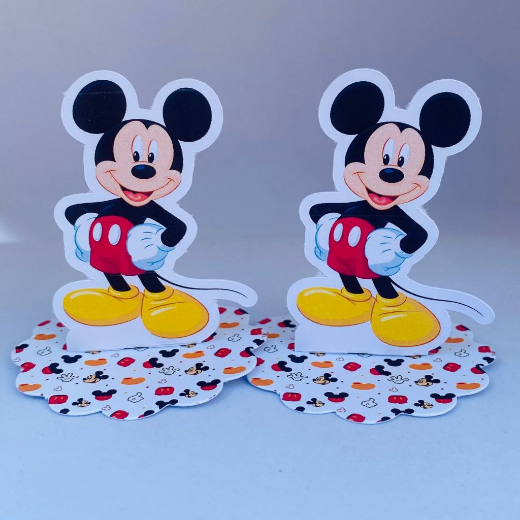 Aplique 3D Lembrancinha Festa Caixinha Acrílica 5x5 Latinha Enfeite Decoração Aniversário Infantil Mickey Mouse