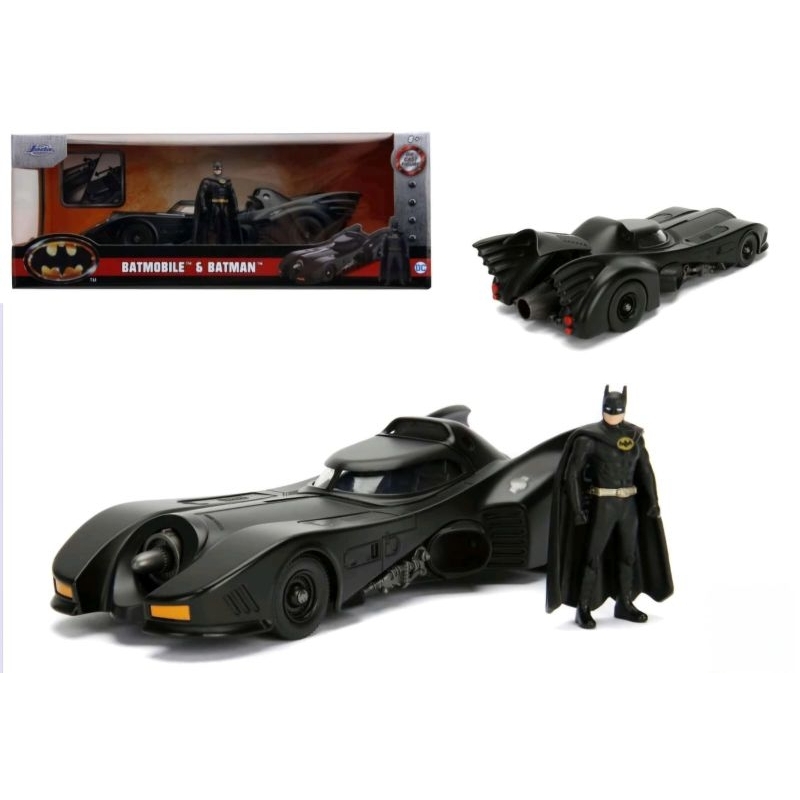 Miniatura Batmóvel E Batman 1989 Filme Clássico Jada Toys 18 Cm Metal 1:24 Batmovel