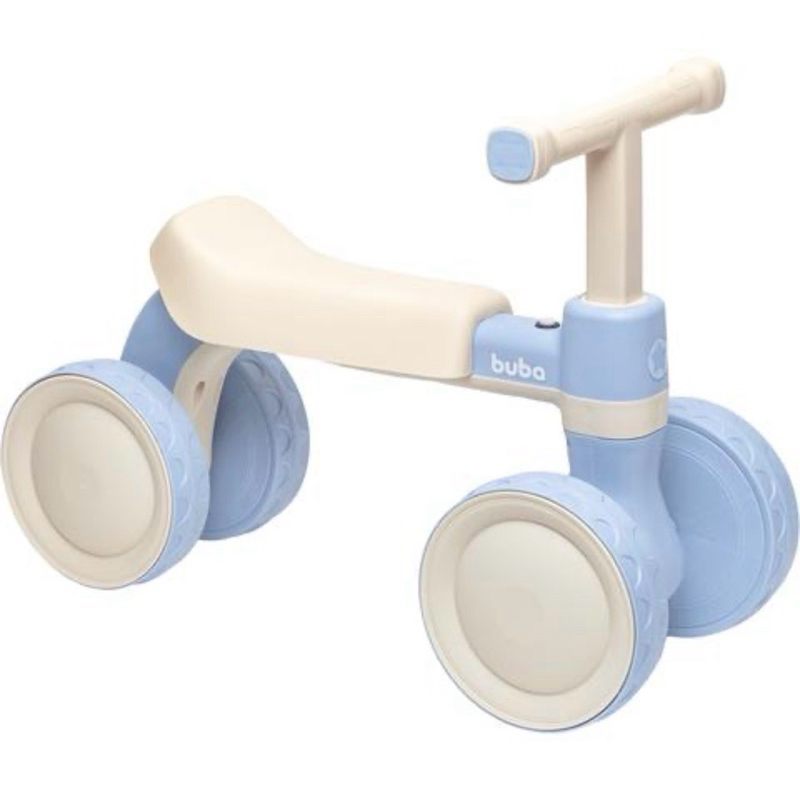 Bicicleta de Equilíbrio Azul Com Som 4 rodas sem Pedal - Buba Coordenação Motora